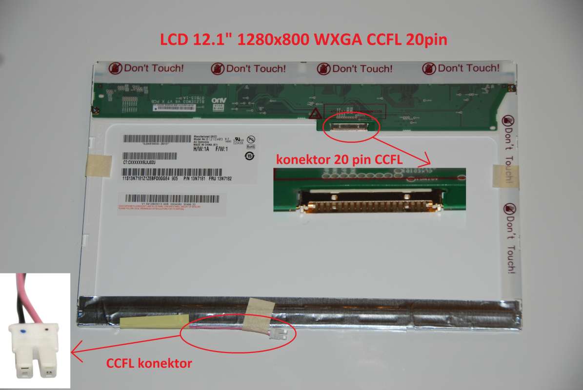 LCD 12.1" 1280x800 WXGA CCFL 20pin