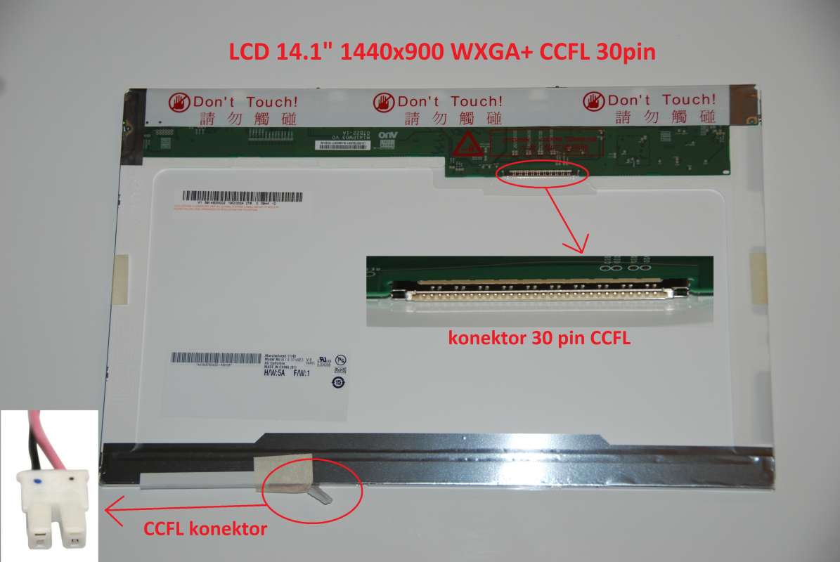 LCD 14.1" 1440x900 WXGA+ CCFL 30pin