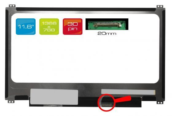 LCD displej display Asus ChromeBook C202XA-DS01-CA 11.6" 1366x768 WXGA HD LED 30pin Slim (eDP)