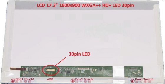 LCD displej display Asus R752 17.3" 1600x900 WXGA++ HD+ LED 30pin (eDP)