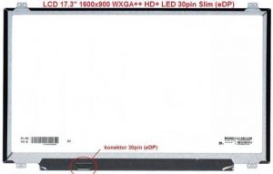 LCD displej display HP 17-BY1000 Serie 17.3" 1600x900 WXGA++ HD+ LED 30pin Slim | matný povrch, lesklý povrch