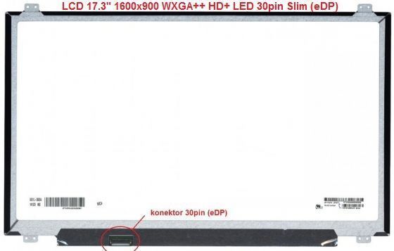 LCD displej display HP 17-BY4000 Serie 17.3" 1600x900 WXGA++ HD+ LED 30pin Slim