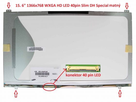 LCD displej display Samsung NP300E5A-A04AE 15.6" WXGA HD 1366x768 LED