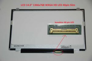 LCD 14" 1366x768 WXGA HD LED 40pin Slim | matný povrch, lesklý povrch