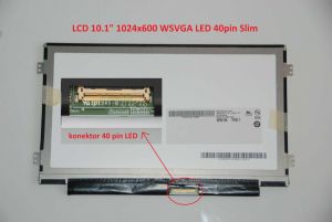 LCD 10.1" 1024x600 WSVGA LED 40pin Slim | matný povrch, lesklý povrch