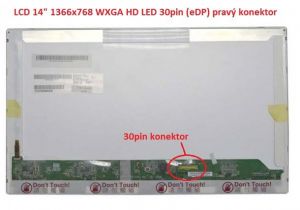 LCD 14" 1366x768 WXGA HD LED 30pin (eDP) pravý konektor | matný povrch, lesklý povrch