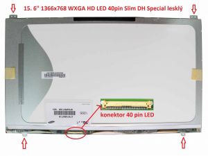 N156BGE-L62 LCD 15.6" 1366x768 WXGA HD LED 40pin Slim DH Special display displej | matný povrch, lesklý povrch