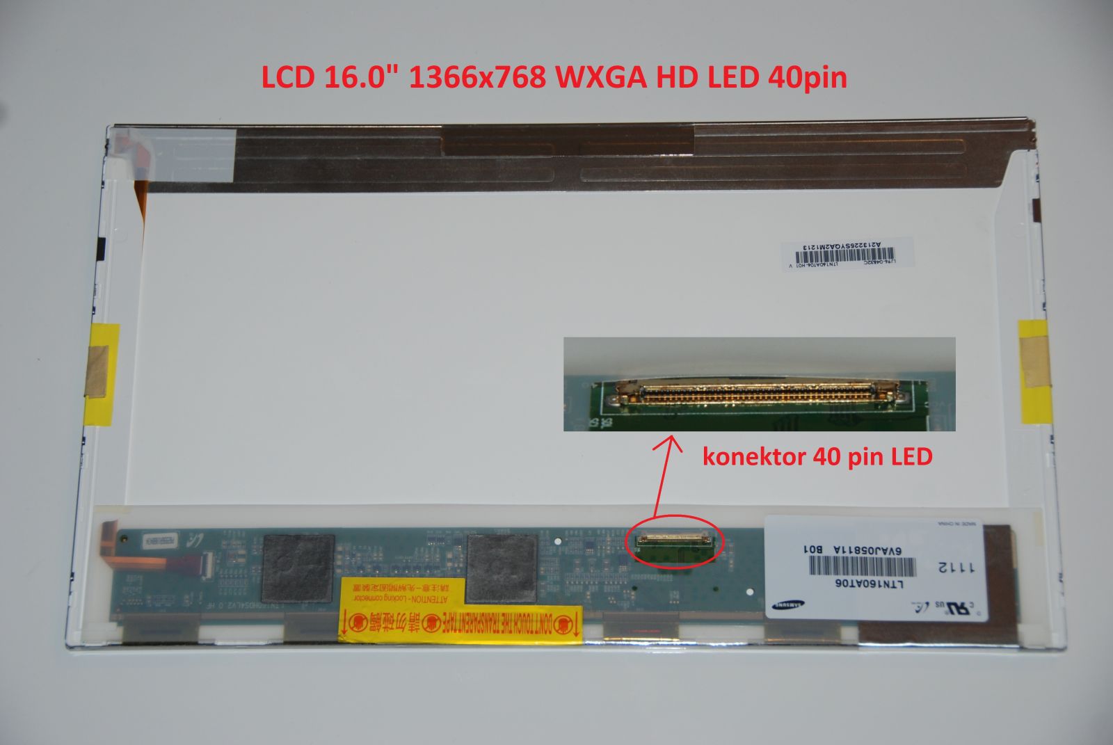 LCD 16" 1366x768 WXGA HD LED 40pin